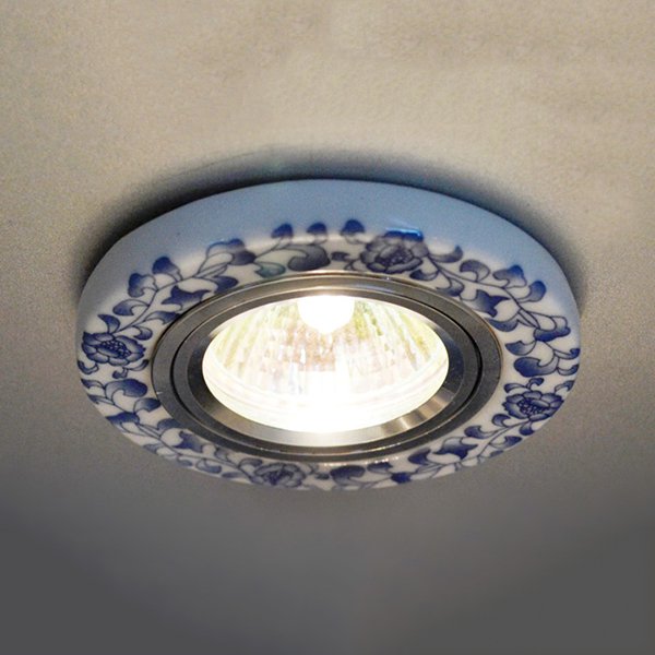 Точечный светильник Elektrostandard 9035 керамика MR16 бело-голубой (WH/BL). 