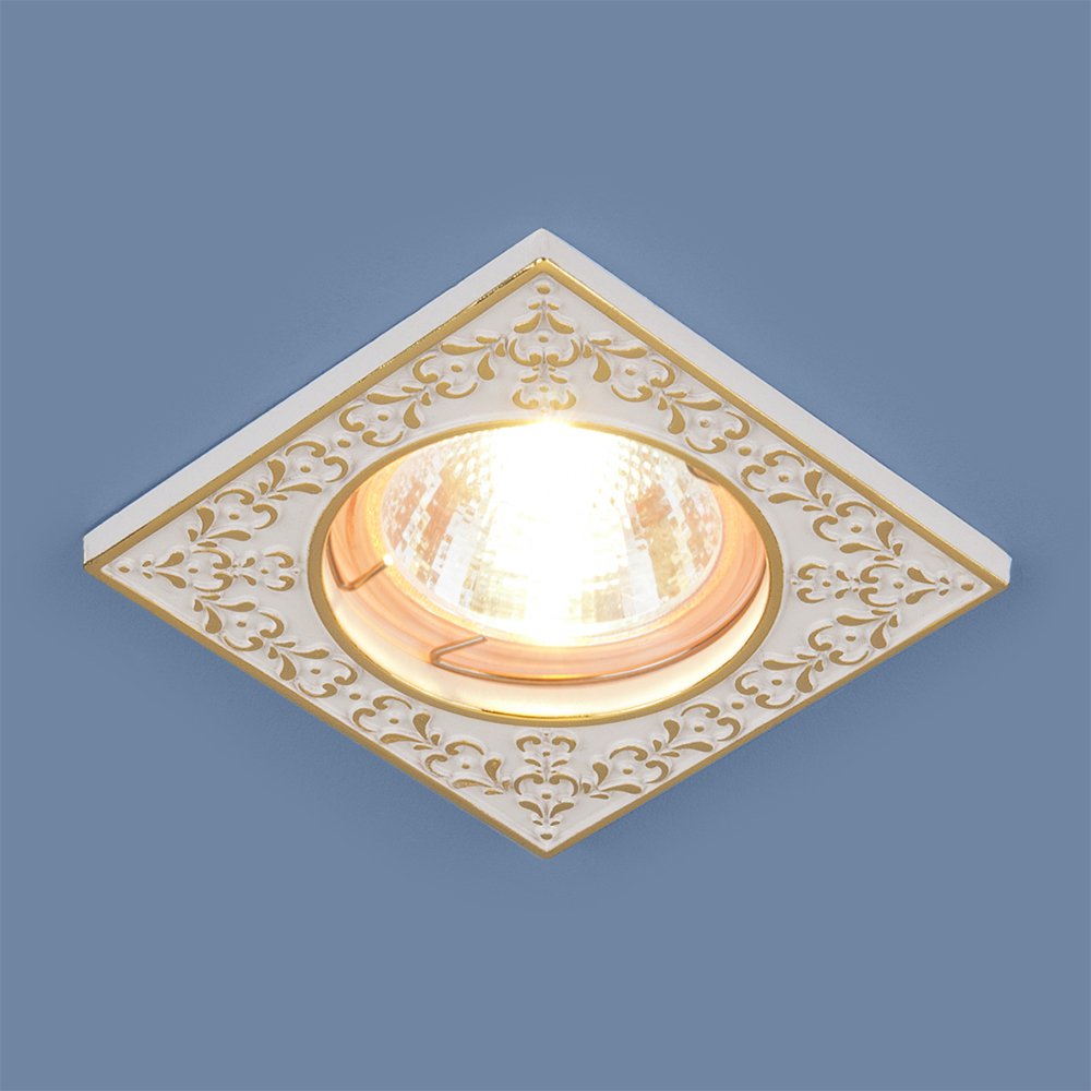 Точечный светильник Elektrostandard 120071 MR16 WH/GD белый/золото. 