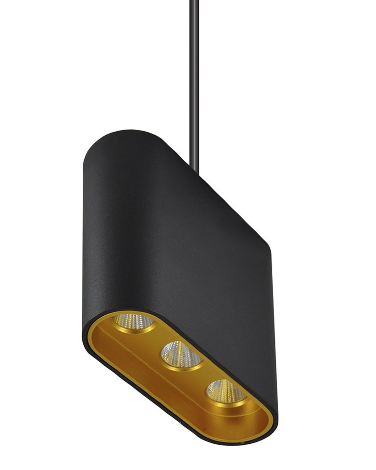 Подвесной светодиодный светильник Lumien Hall Элой 8004/3P-BK-GD. 