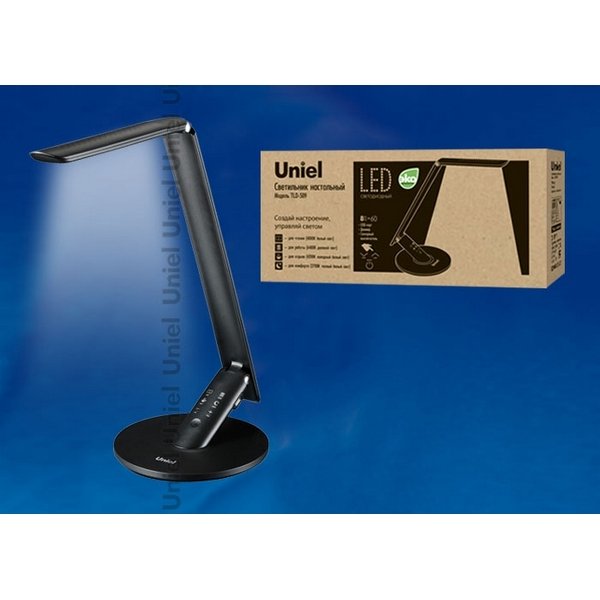 Настольная лампа (07521) Uniel TLD-509 Black/LED/840Lm/4COLOR/Dimer/USB. 