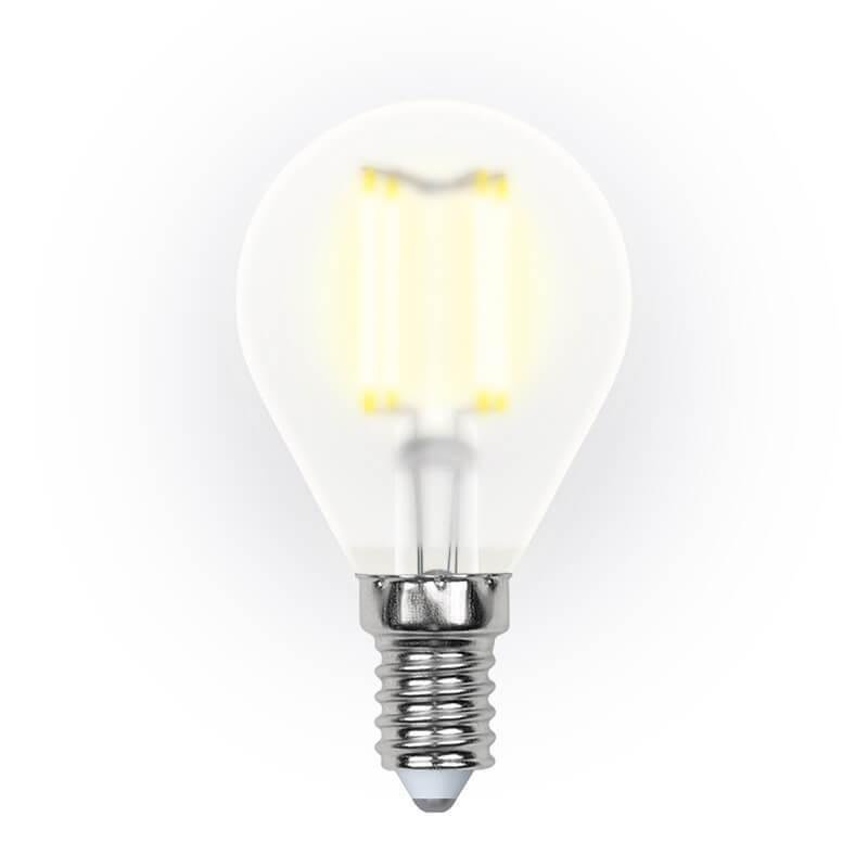 Лампа светодиодная Uniel (UL-00000303) E14 6W 3000K матовая LED-G45-6W/WW/E14/FR PLS02WH. 