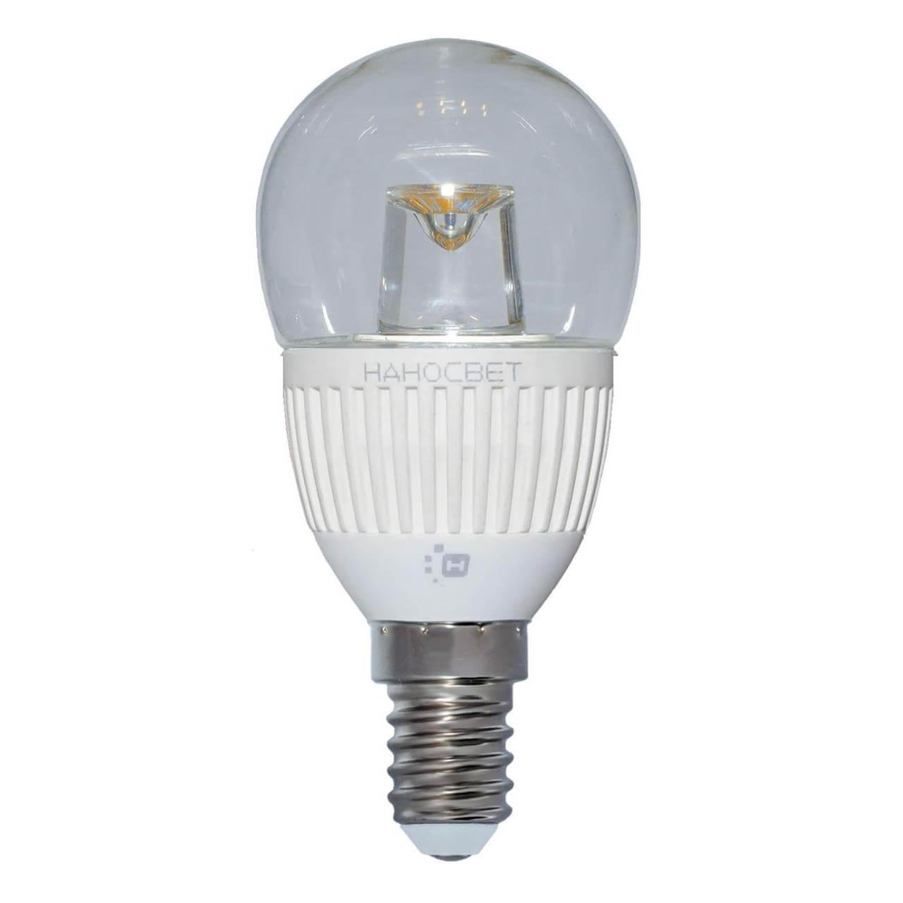 Лампа светодиодная Наносвет E14 5W 2700K прозрачная LC-P45CL-5/E14/827 L142. 