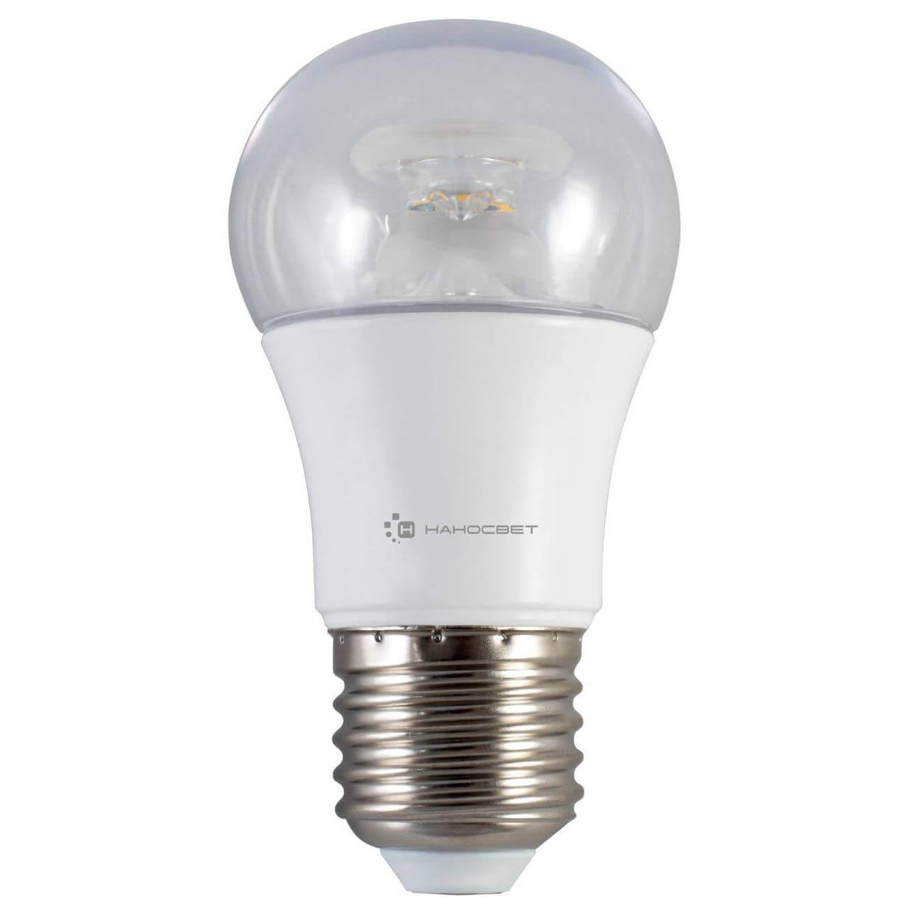 Лампа светодиодная Наносвет E27 7,5W 4000K прозрачная LC-P45CL-7.5/E27/840 L211. 
