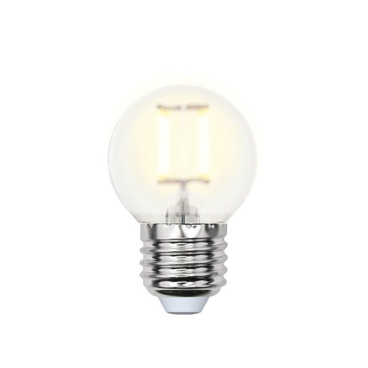 Лампа светодиодная Uniel (UL-00000302) Е27 6W 3000K матовая LED-G45-6W/WW/E27/FR PLS02WH. 