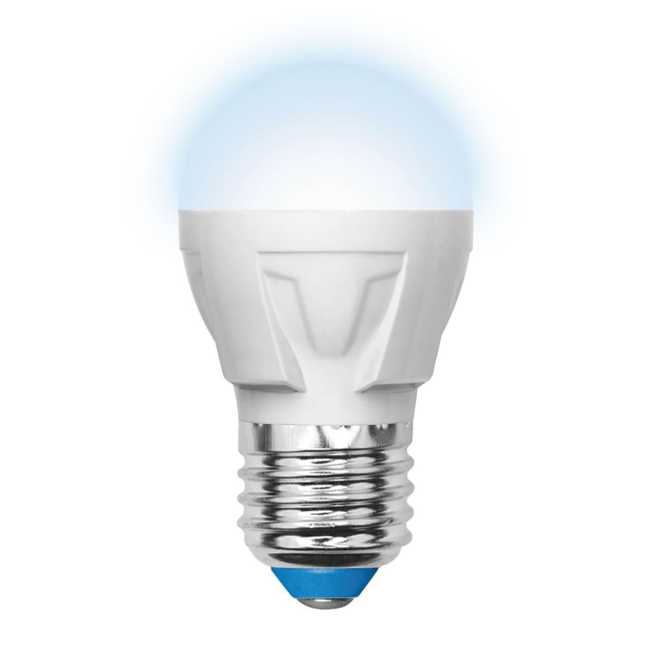 Лампа светодиодная (UL-00000772) E27 7W 4500K матовая LED-G45-7W/NW/E27/FR PLP01WH. 
