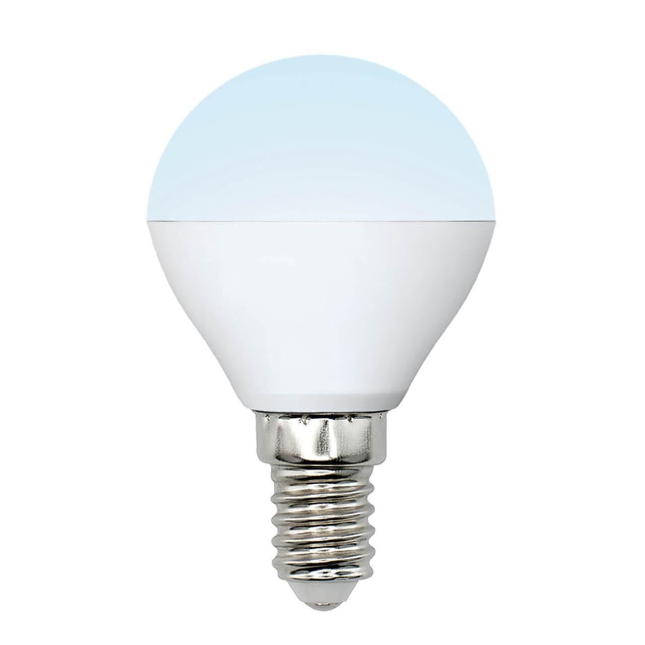 Лампа светодиодная Uniel (UL-00002376) E14 6W 4000K матовая LED-G45-6W/NW/E14/FR/MB PLM11WH. 