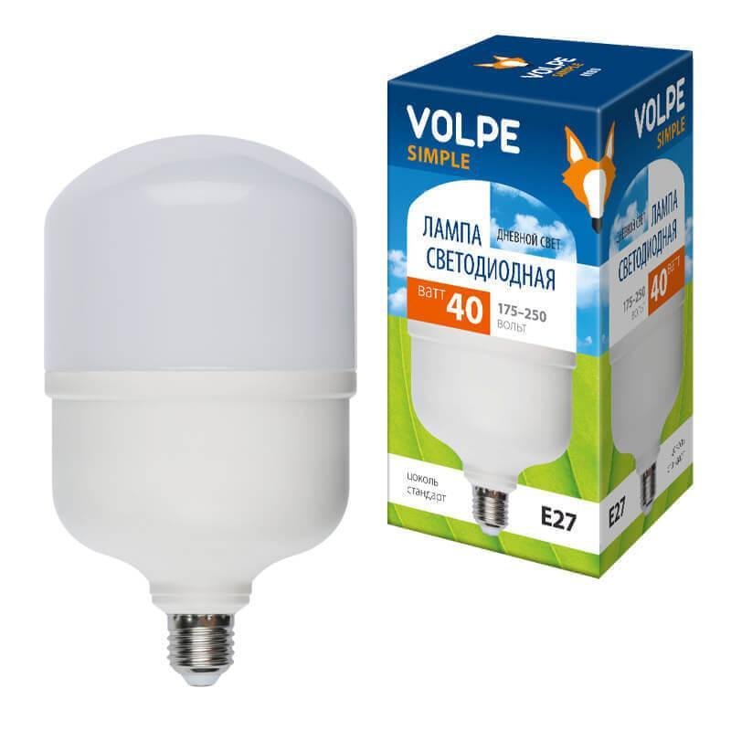 Лампа LED сверхмощная Volpe (UL-00002906) E27 40W (350W) 6500K LED-M80-40W/DW/E27/FR/S. 