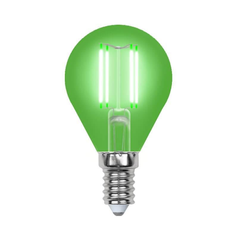 Лампа светодиодная Uniel (UL-00002987) E14 5W зеленый LED-G45-5W/GREEN/E14 GLA02GR. 