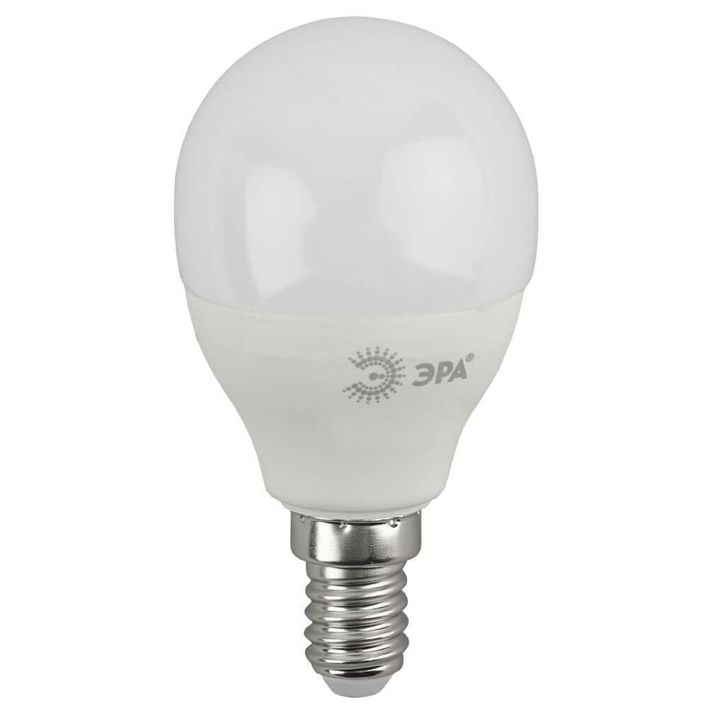 Лампа светодиодная ЭРА E14 10W 2700K матовая ECO LED P45-10W-827-E14. 