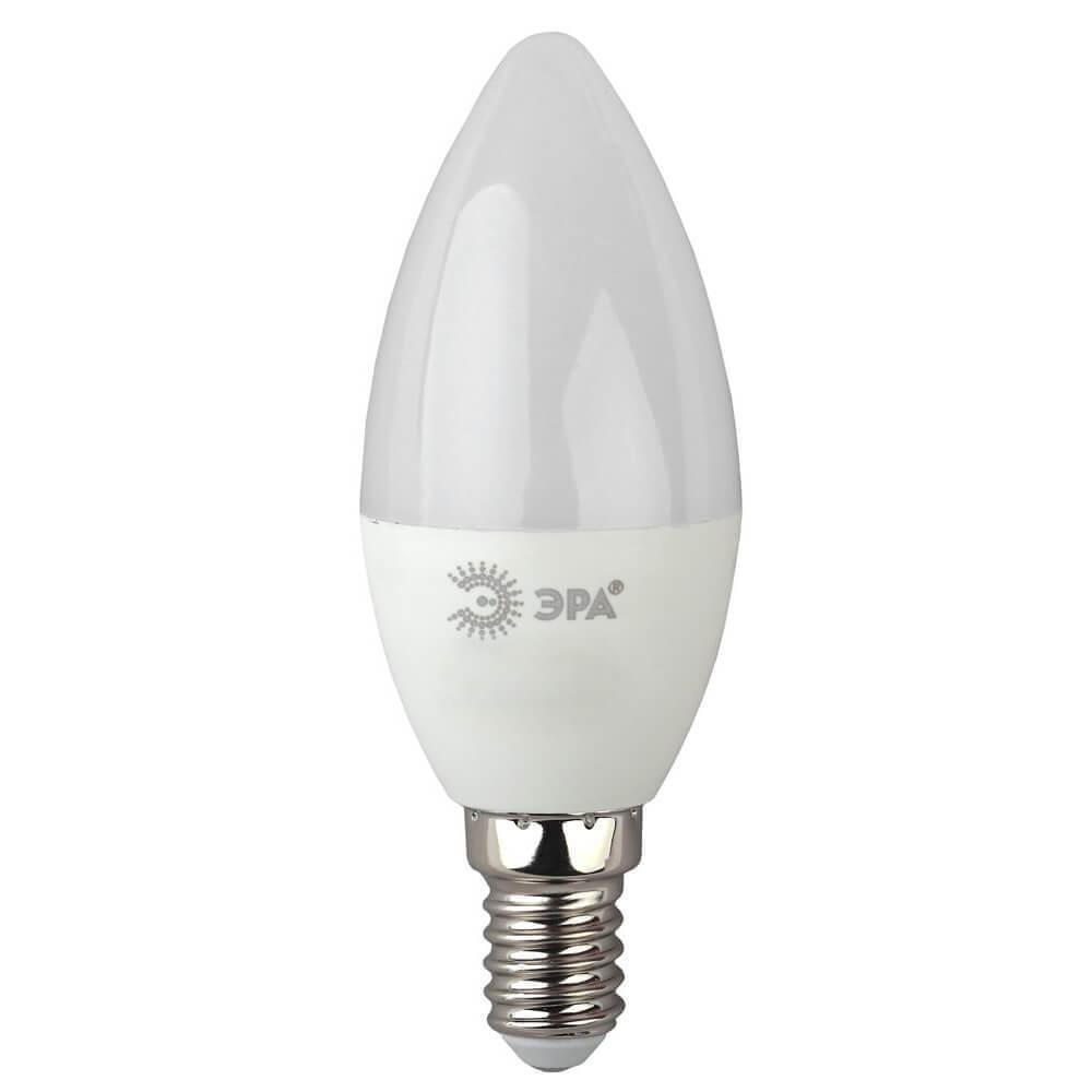 Лампа светодиодная ЭРА E14 7W 2700K матовая LED B35-7W-827-E14. 