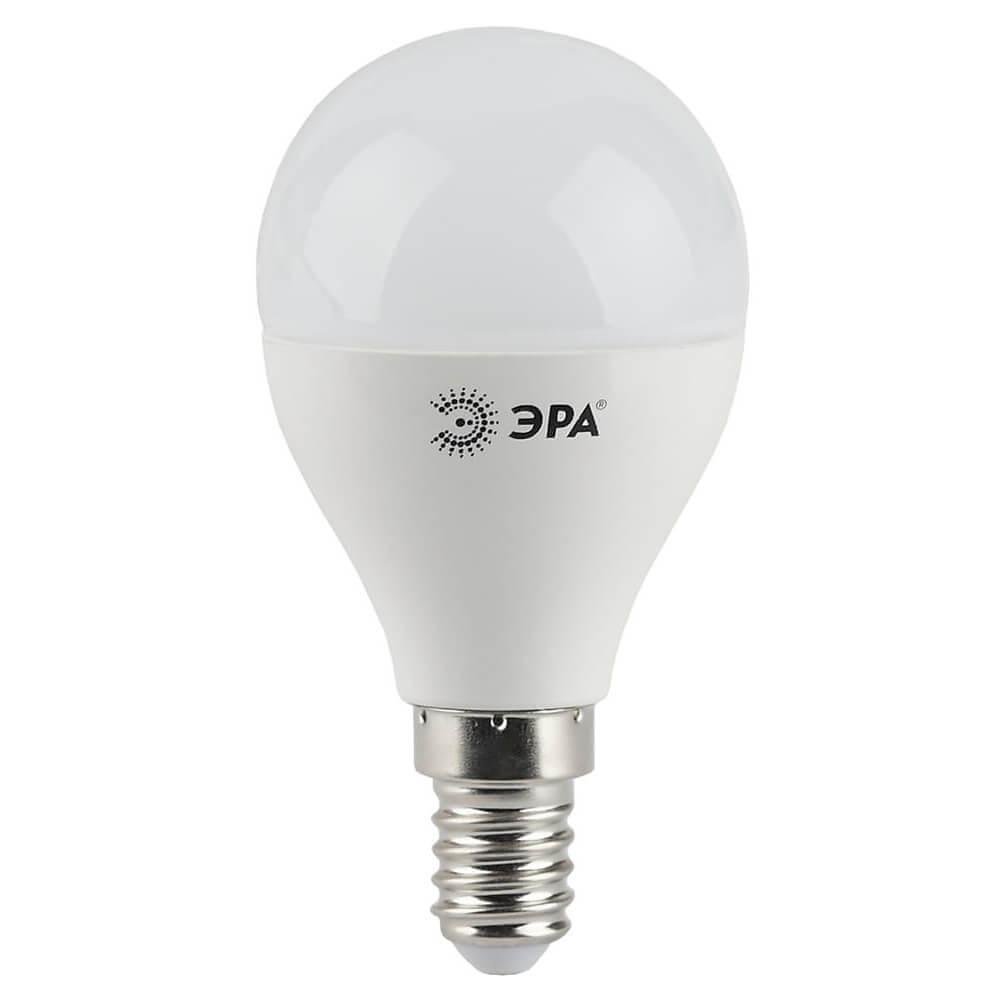 Лампа светодиодная ЭРА E14 9W 4000K матовая LED P45-9W-840-E14. 