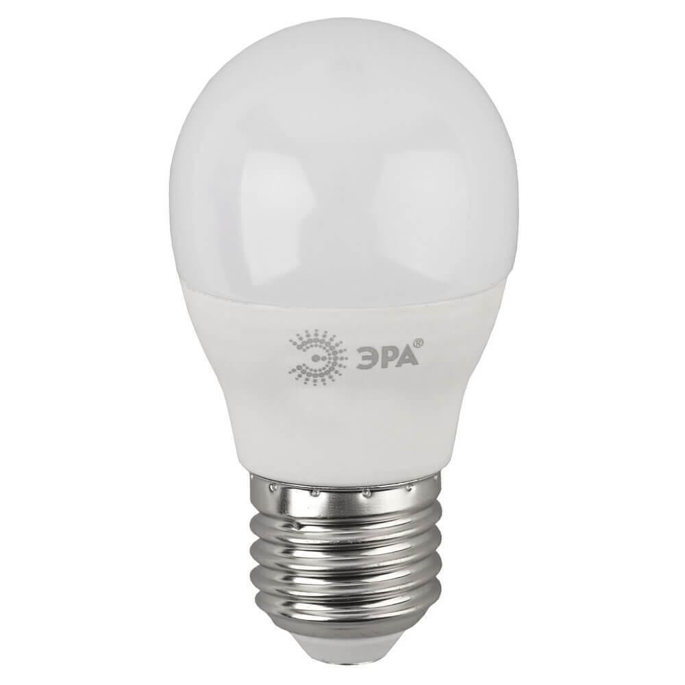 Лампа светодиодная ЭРА E27 10W 2700K матовая ECO LED P45-10W-827-E27. 