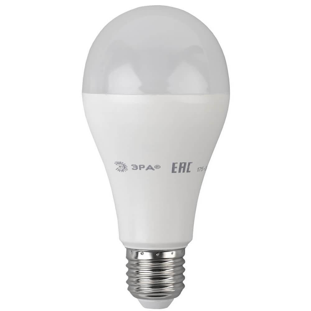 Лампа светодиодная ЭРА E27 18W 4000K матовая ECO LED A65-18W-840-E27. 