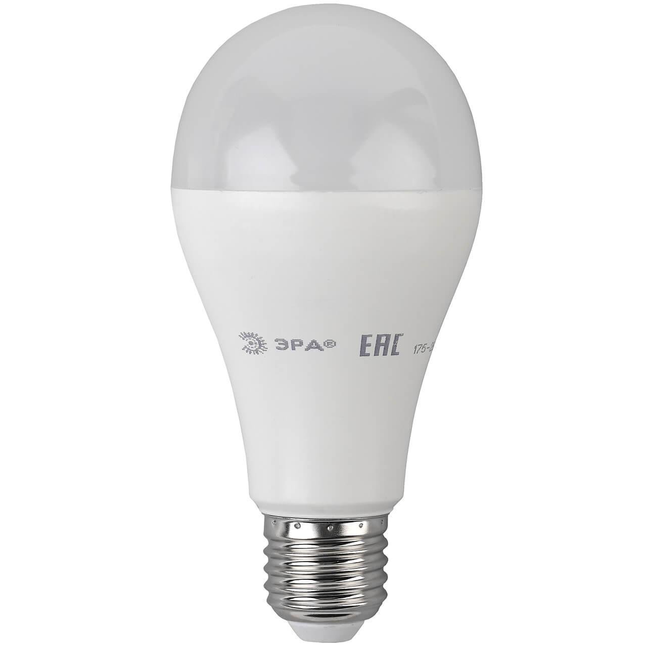 Лампа светодиодная ЭРА E27 19W 4000K матовая LED A65-19W-840-E27. 