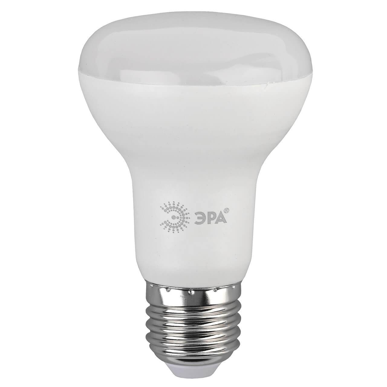 Лампа светодиодная ЭРА E27 8W 4000K матовая ECO LED R63-8W-840-E27. 