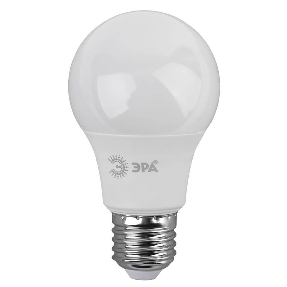 Лампа светодиодная ЭРА E27 9W 4000K матовая LED A60-9W-840-E27. 