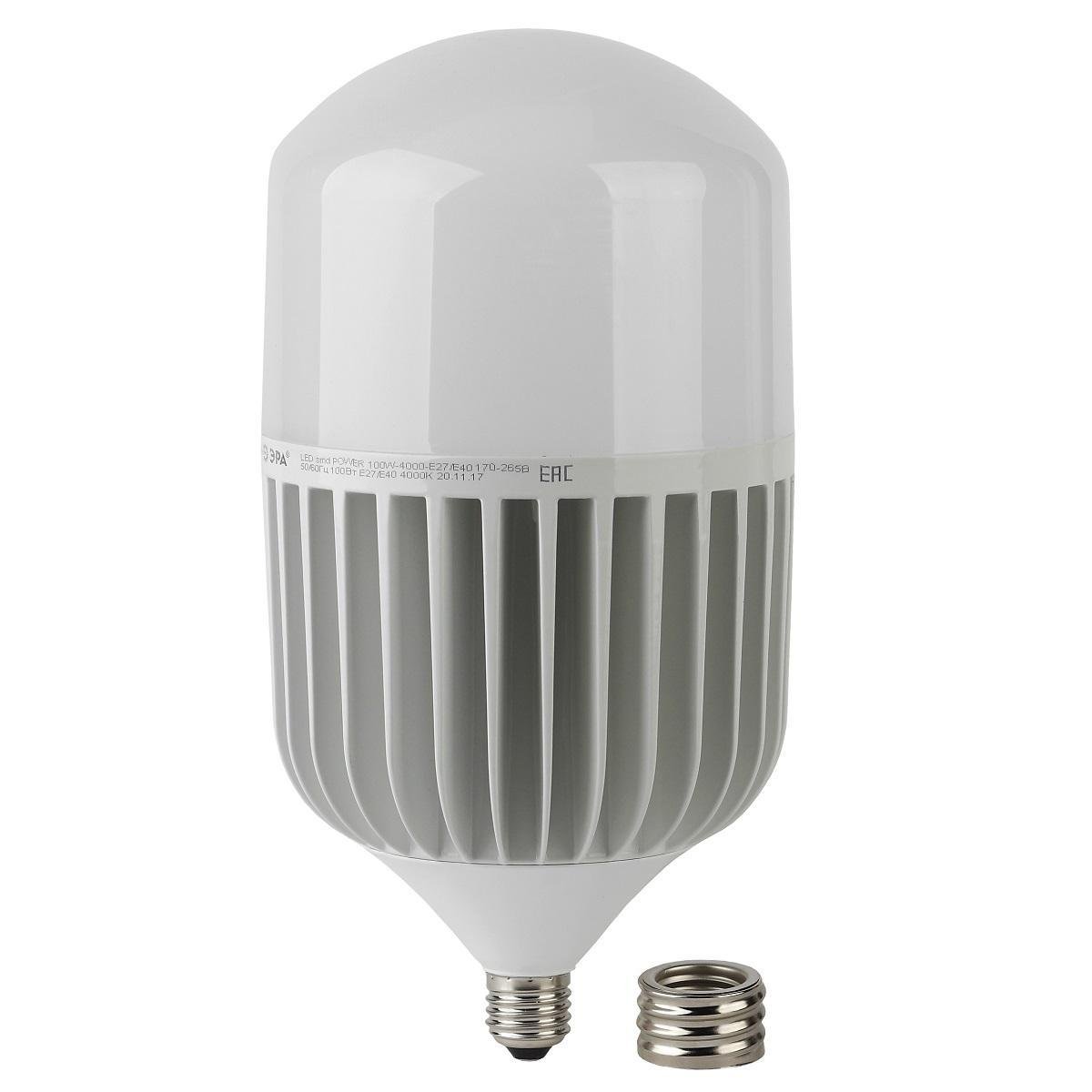 Лампа светодиодная ЭРА E27/E40 100W 4000K матовая LED POWER T160-100W-4000-E27/E40. 