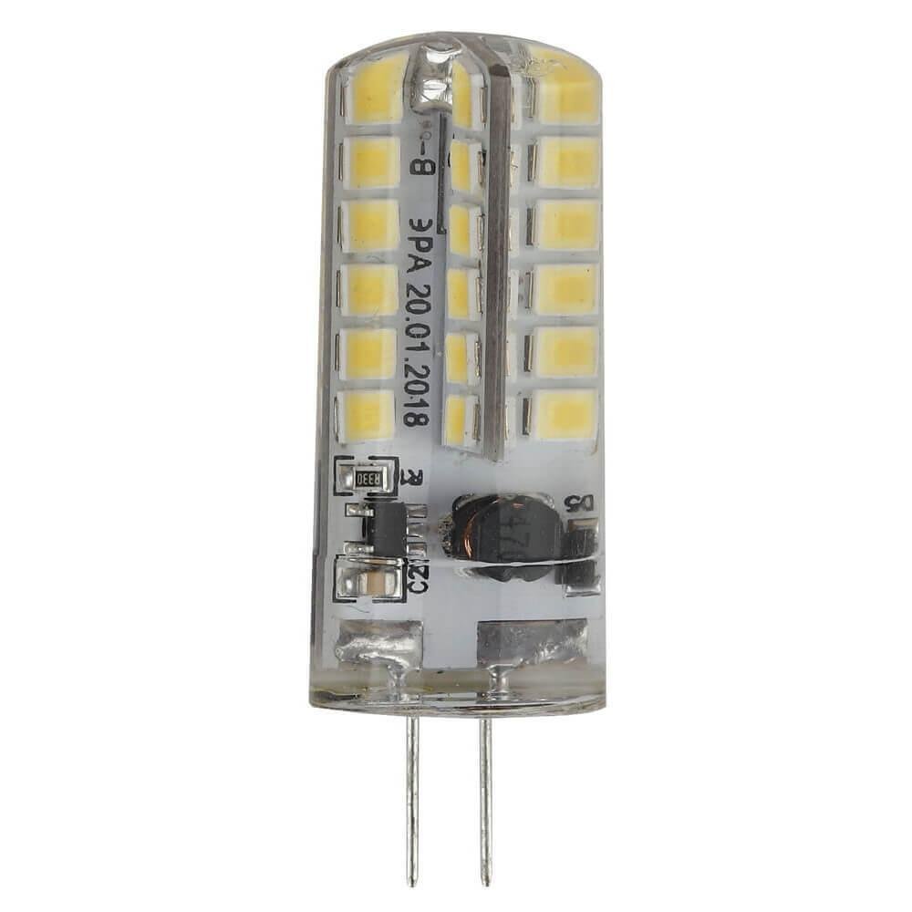Лампа светодиодная ЭРА G4 3,5W 2700K прозрачная LED JC-3,5W-12V-827-G4. 