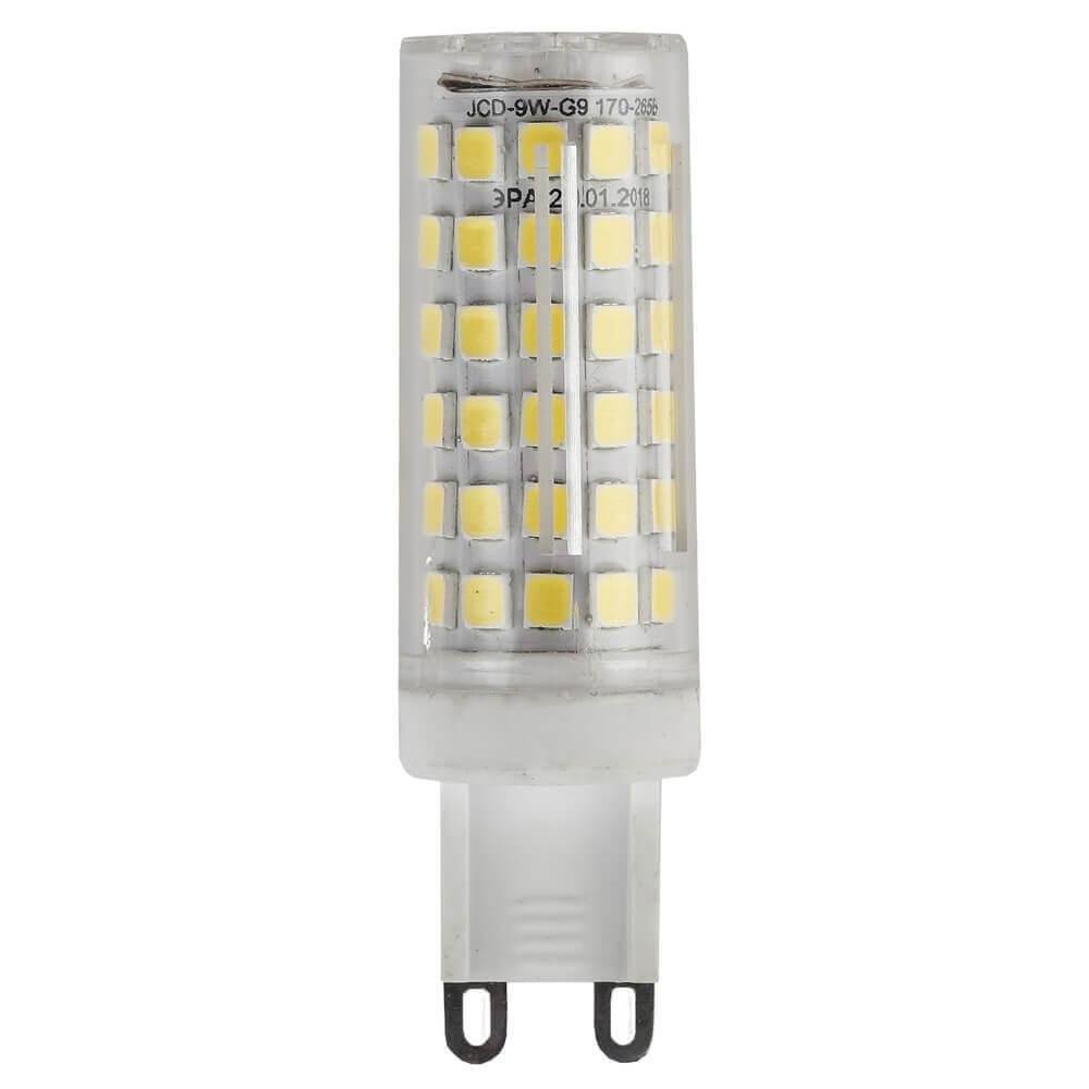 Лампа светодиодная ЭРА G9 9W 4000K прозрачная LED JCD-9W-CER-840-G9. 
