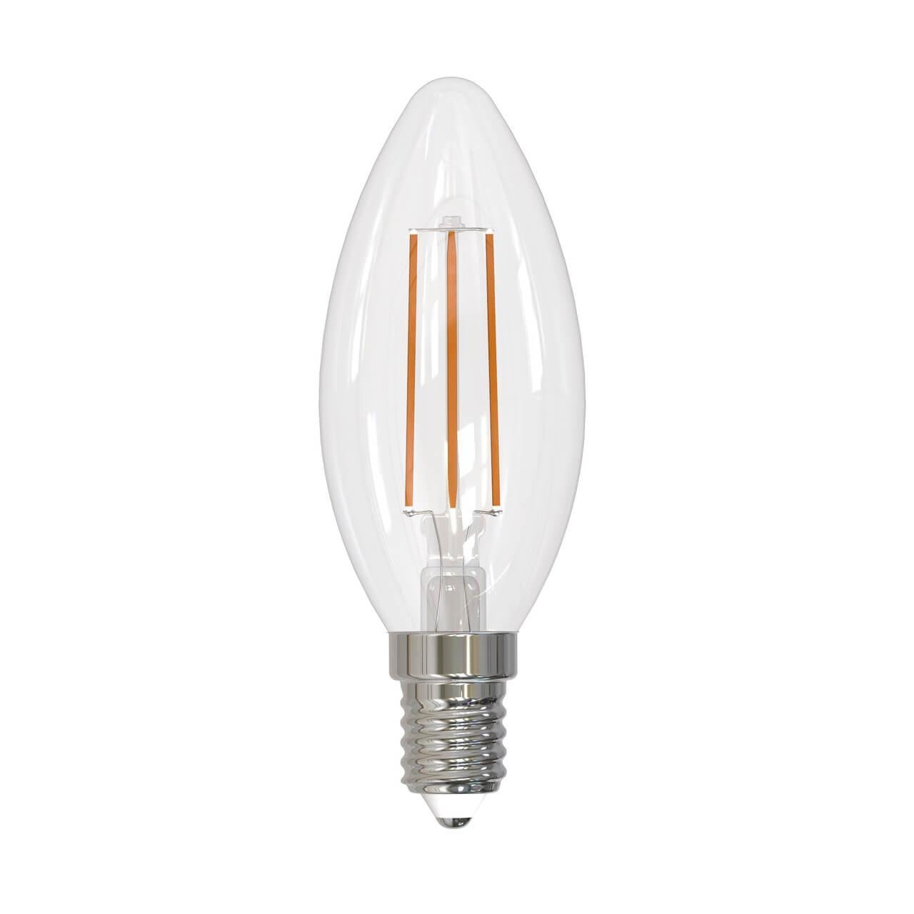 Лампа светодиодная Uniel (UL-00005160) E14 9W 3000K прозрачная LED-C35-9W/3000K/E14/CL PLS02WH. 