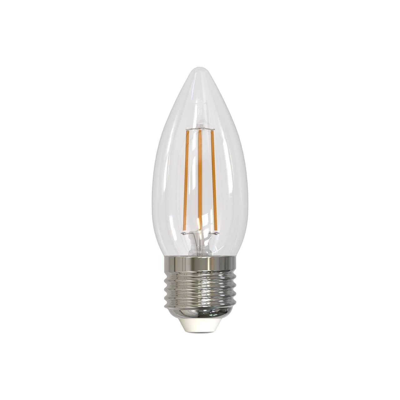Лампа светодиодная Uniel (UL-00005162) E27 9W 3000K прозрачная LED-C35-9W/3000K/E27/CL PLS02WH. 