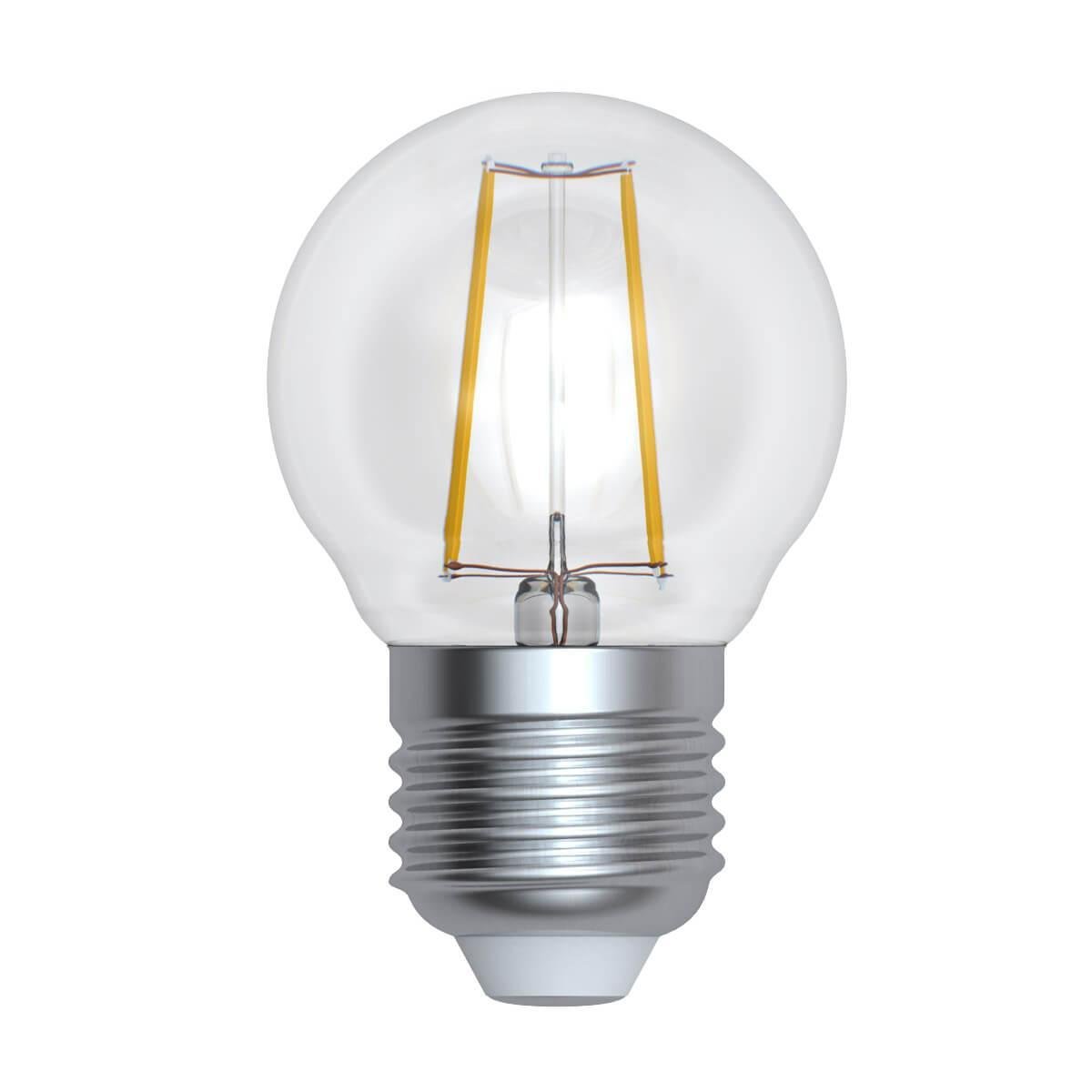 Лампа светодиодная Uniel (UL-00005174) E27 9W 3000K прозрачная LED-G45-9W/3000K/E27/CL PLS02WH. 