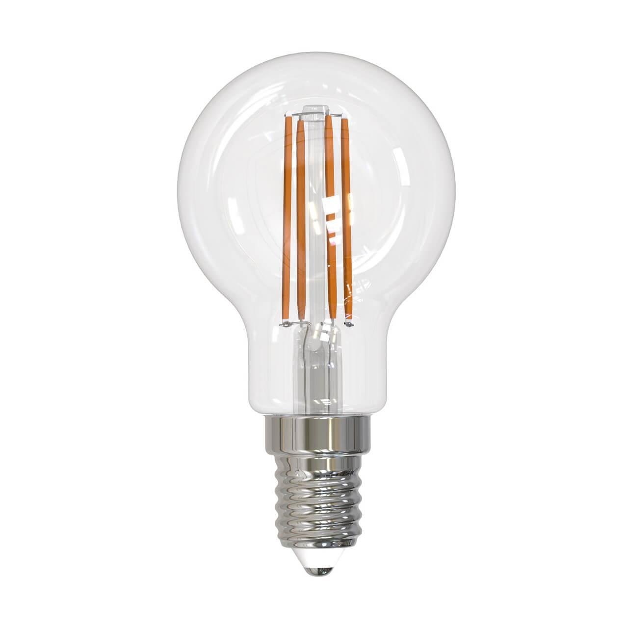 Лампа светодиодная Uniel (UL-00005177) E14 11W 4000K прозрачная LED-G45-11W/4000K/E14/CL PLS02WH. 