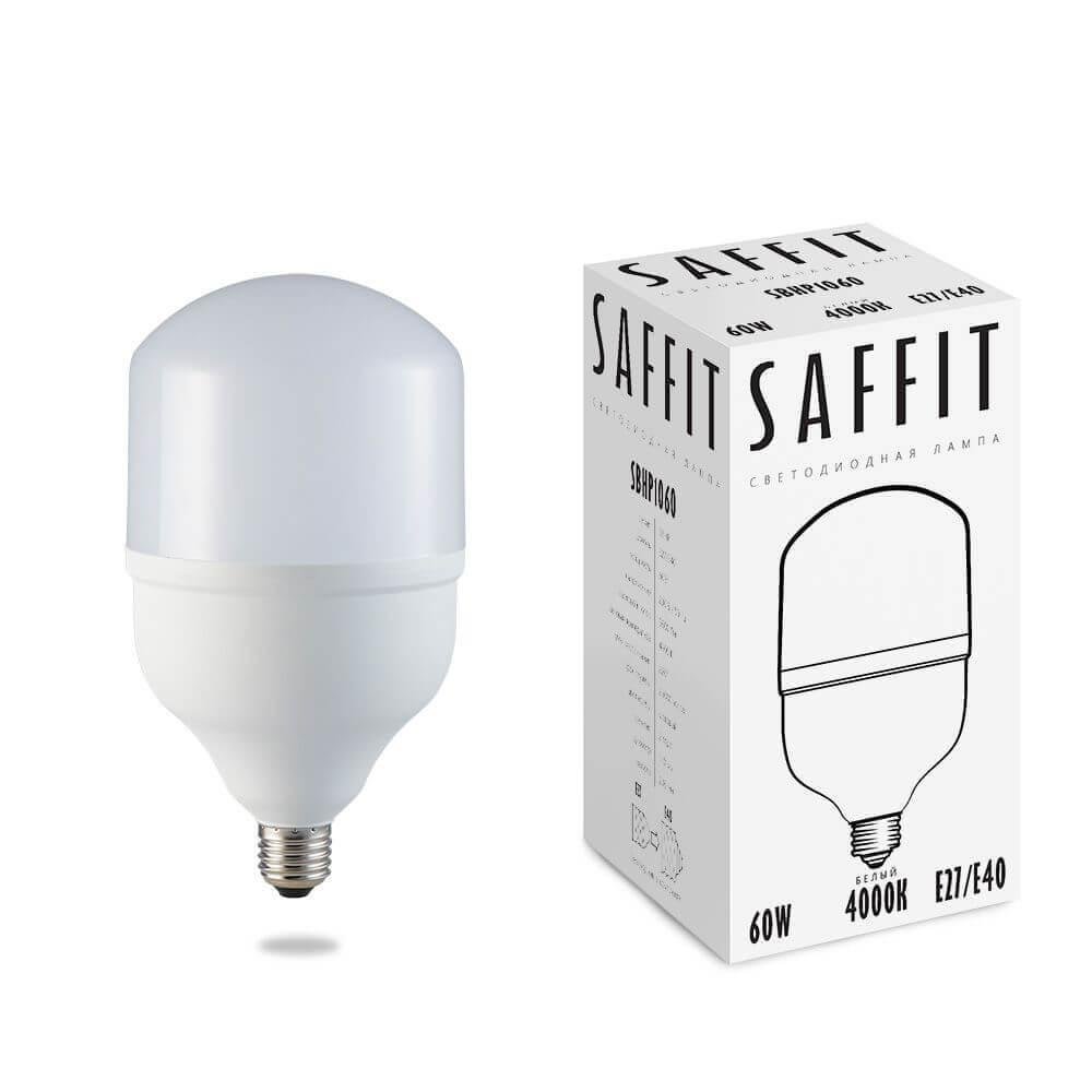 Лампа светодиодная Saffit E27-E40 60W 4000K Цилиндр Матовая SBHP1060 55096. 