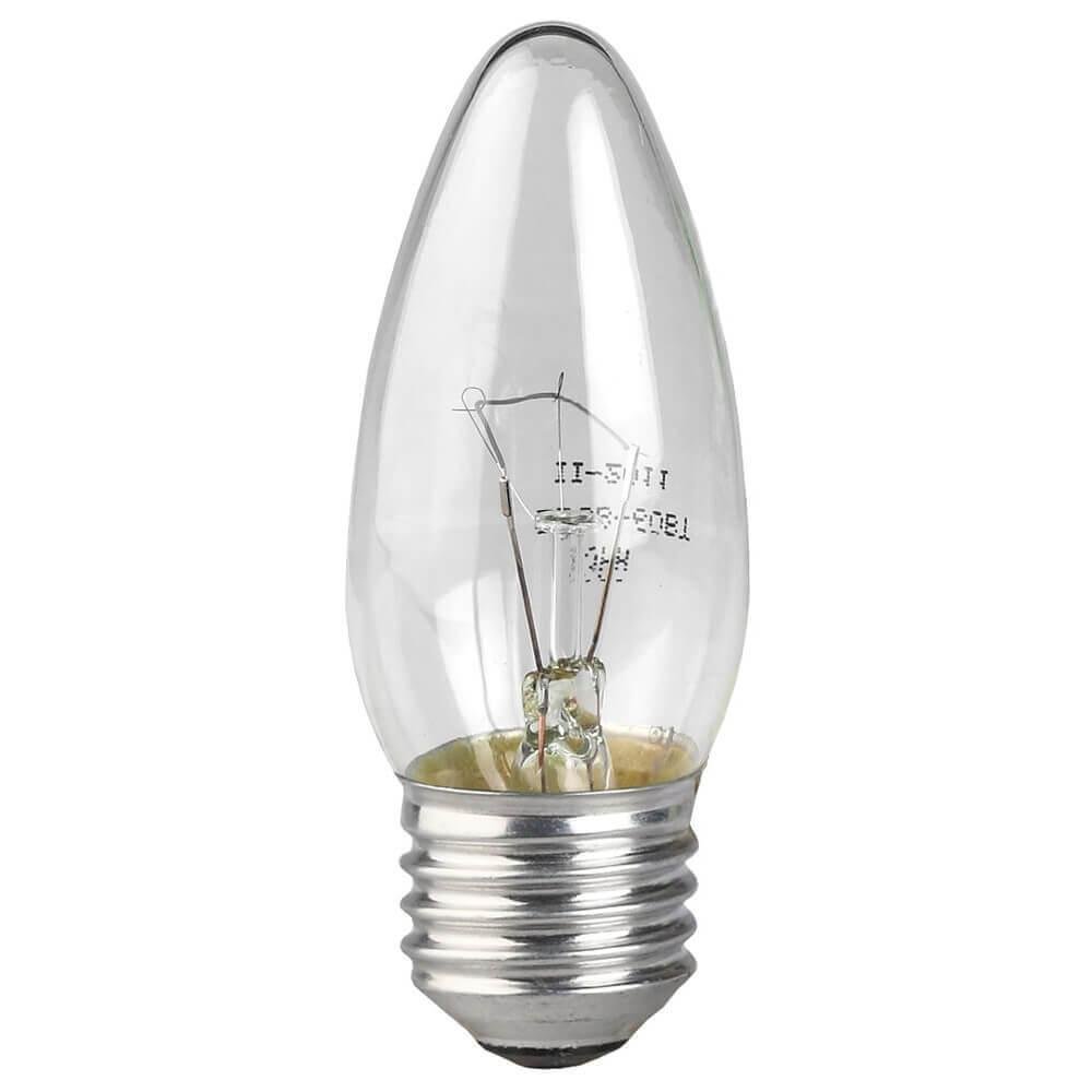 Лампа накаливания ЭРА E27 40W 2700K прозрачная ЛОН ДС40-230-E27-CL. 