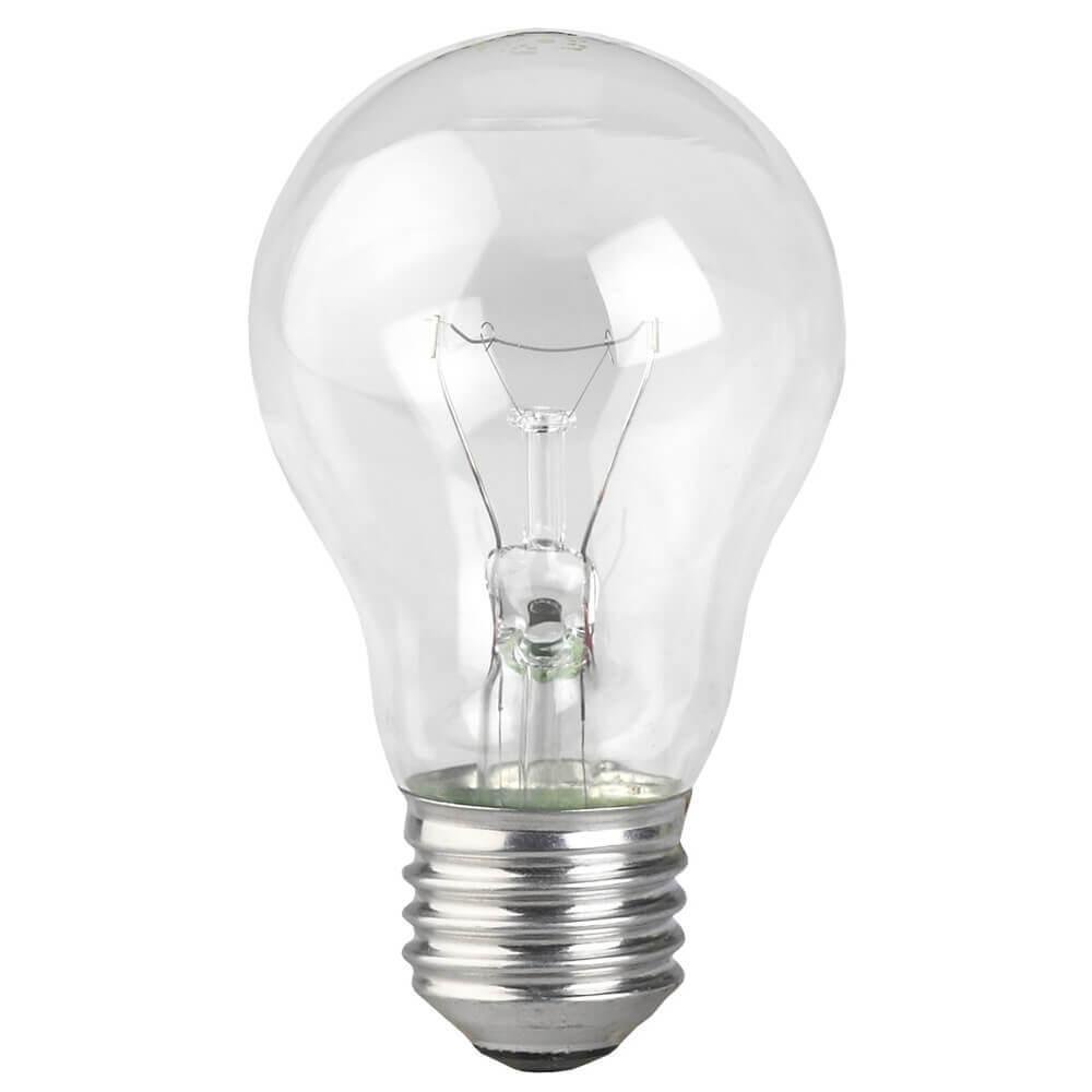 Лампа накаливания ЭРА E27 95W 2700K прозрачная A50 95-230-Е27 (гофра). 