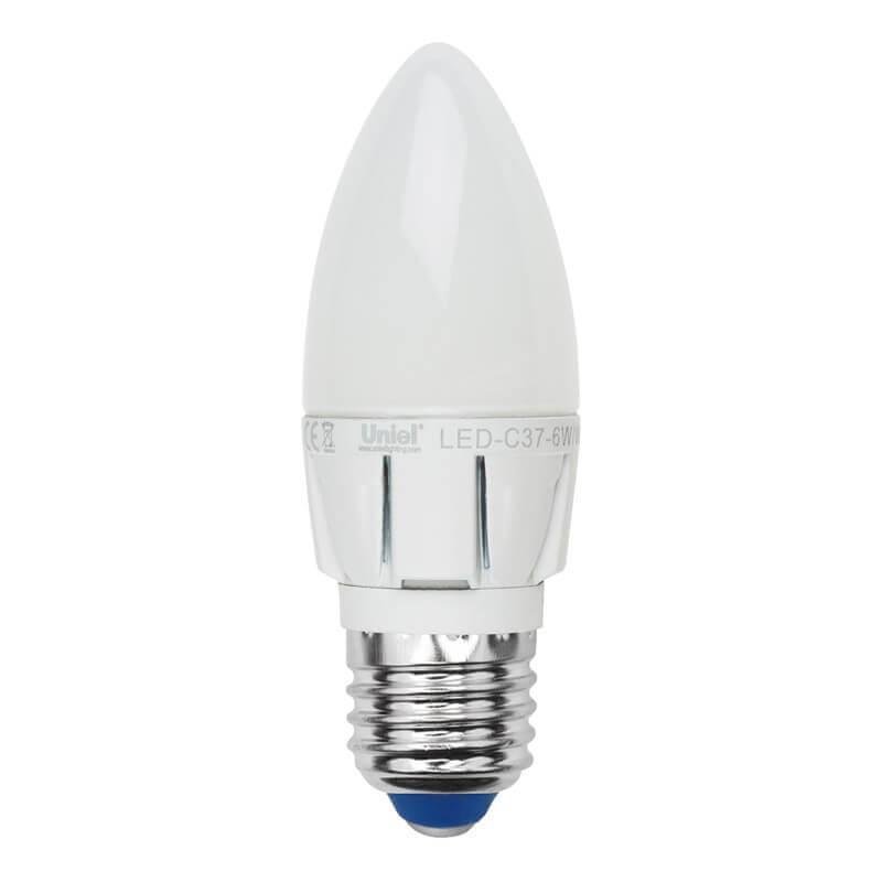 Лампа светодиодная диммируемая (08689) E27 6W 4500K матовая LED-C37-6W/NW/E27/FR/DIM. 
