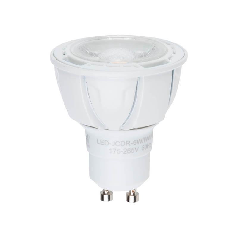 Лампа светодиодная Uniel диммируемая (UL-00003988) GU10 6W 4000K матовая LED-JCDR 6W/NW/GU10/FR/DIM PLP01WH. 