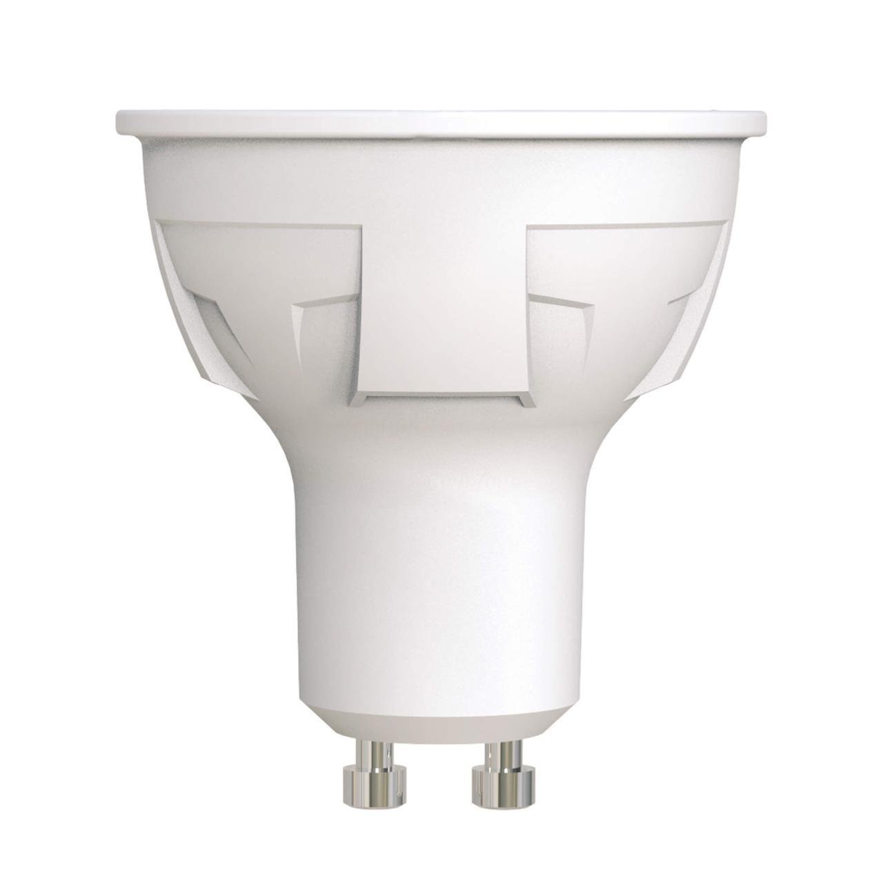 Лампа светодиодная Uniel диммируемая (UL-00003990) GU10 6W 3000K матовая LED-JCDR 6W/WW/GU10/FR/DIM PLP01WH. 