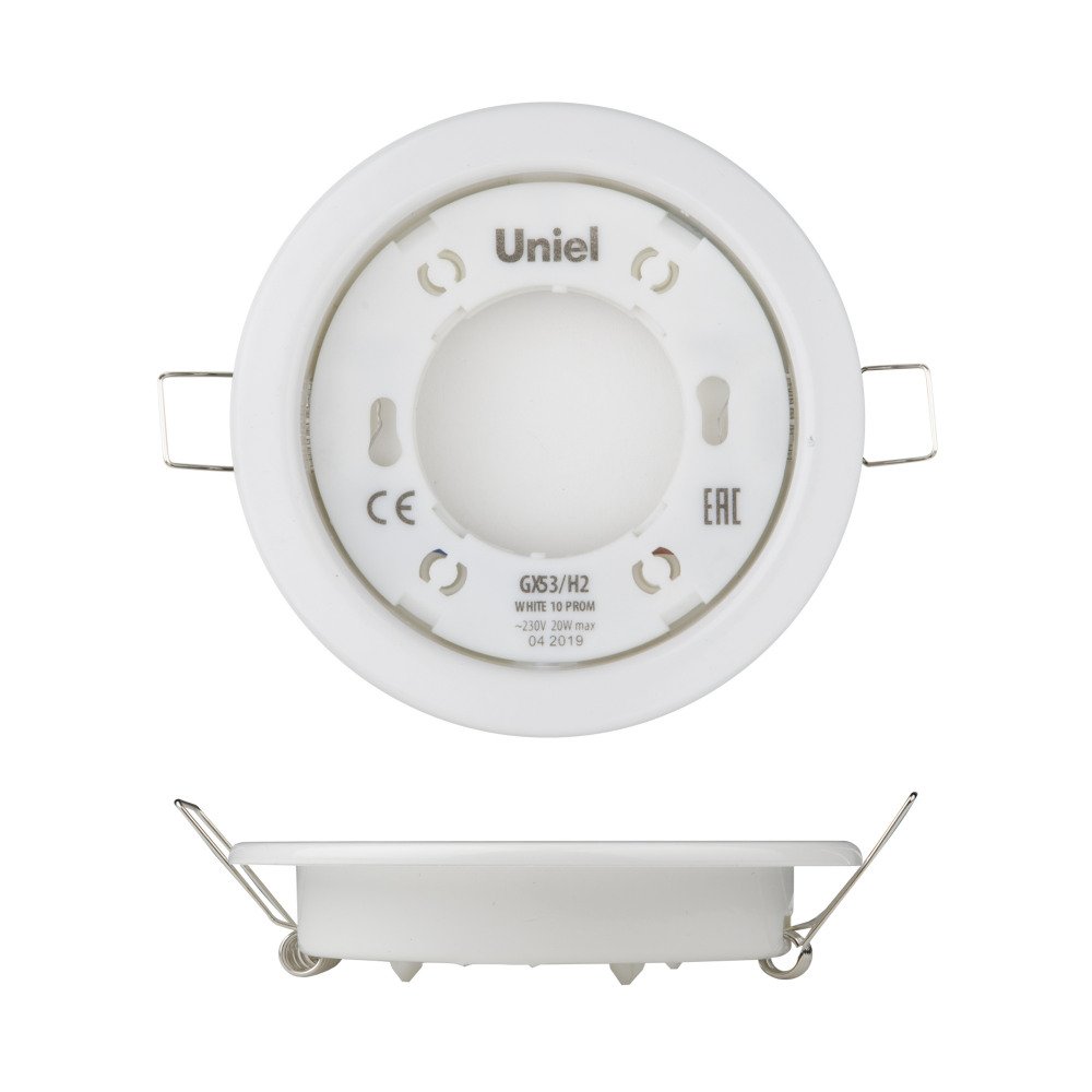 Встраиваемый светильник (UL-00005051) Uniel GX53/H2 White 10 Prom. 