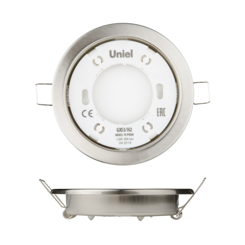 Встраиваемый светильник (UL-00005054) Uniel GX53/H2 Nickel 10 Prom. 