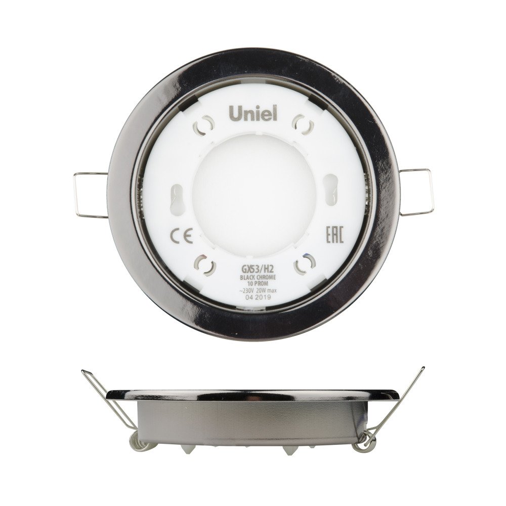 Встраиваемый светильник (UL-00005055) Uniel GX53/H2 Black Chrome 10 Prom. 