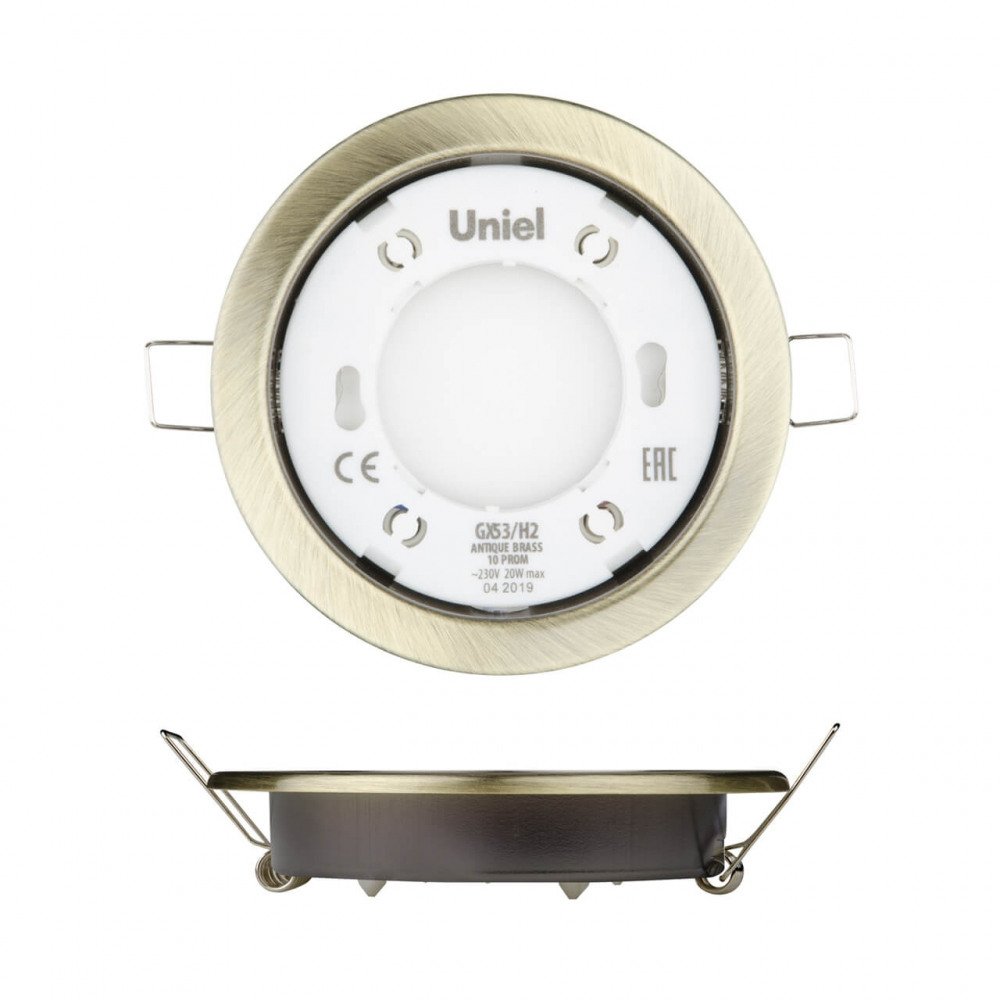 Встраиваемый светильник (UL-00005056) Uniel GX53/H2 Antique Brass 10 Prom. 