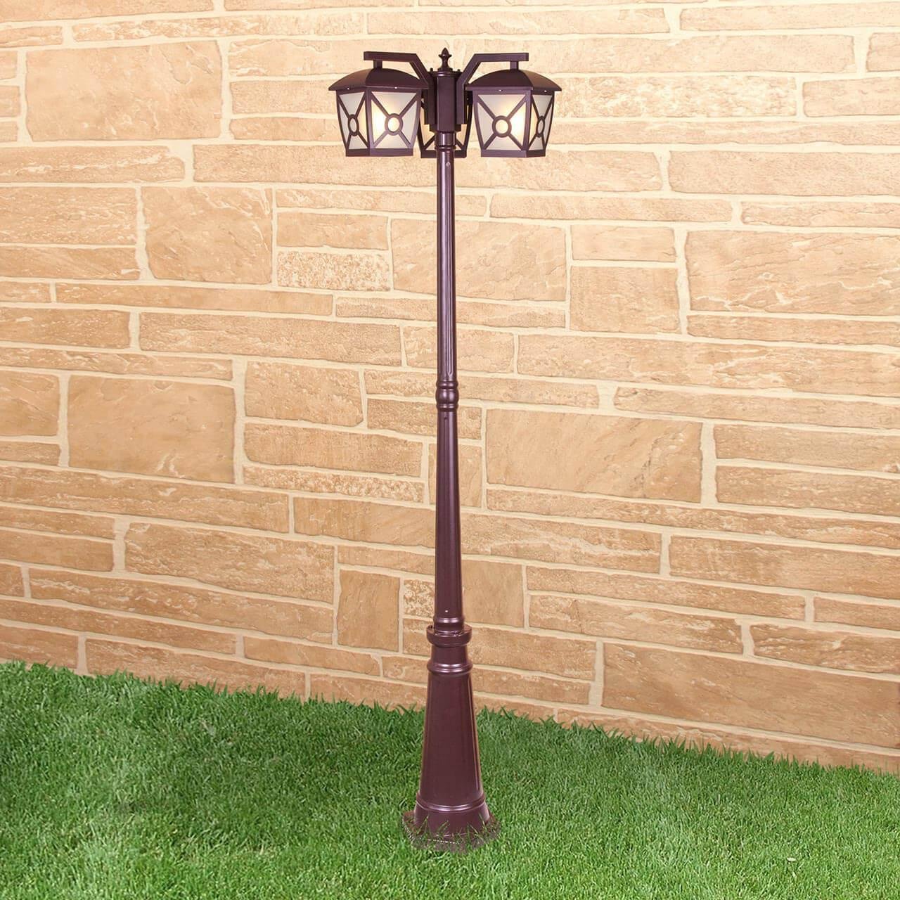 Садово-парковый светильник Elektrostandard Columba F/3 коричневый GL 1022F/3 4690389137303. 