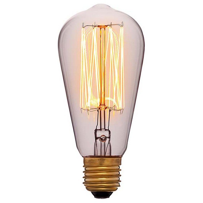 Лампа накаливания E27 60W прозрачная 053-228. 