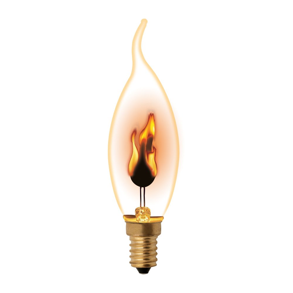 Лампа декоративная Uniel (UL-00002982) E14 3W золотистая IL-N-CW35-3/RED-FLAME/E14/CL. 