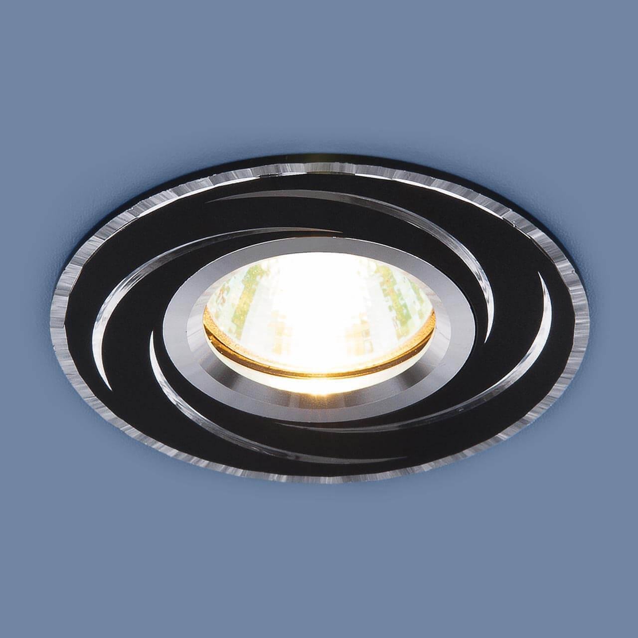 Встраиваемый светильник Elektrostandard 2002 MR16 BK/SL черный/серебро 4690389059711. 