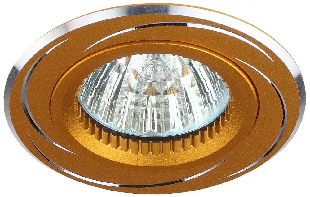 Встраиваемый светильник ЭРА Алюминиевый KL34 AL/GD. 