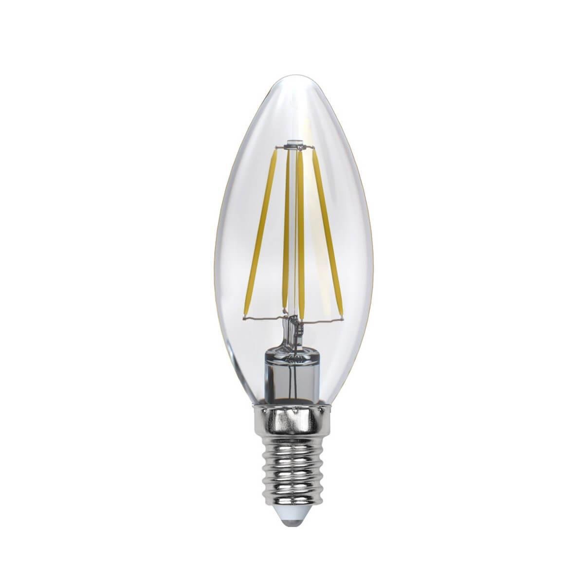 Лампа светодиодная филаментная Uniel (UL-00002862) E14 5W 4000K LED-C35-5W/NW/E14/CL/DIM GLA01TR. 