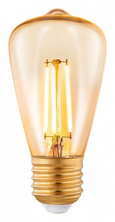 Лампа светодиодная филаментная Eglo E27 3,5W 2200К янтарь 11553. 