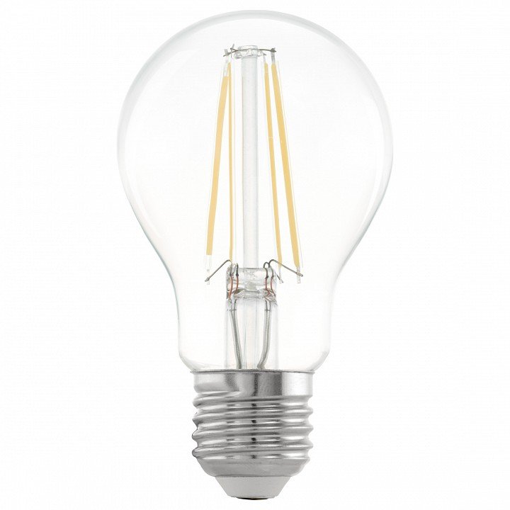 Лампа светодиодная филаментная Eglo E27 6W 2700К прозрачная 11501. 