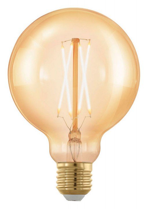 Лампа светодиодная филаментная Eglo диммируемая E27 4W 1700К золотая 11693. 