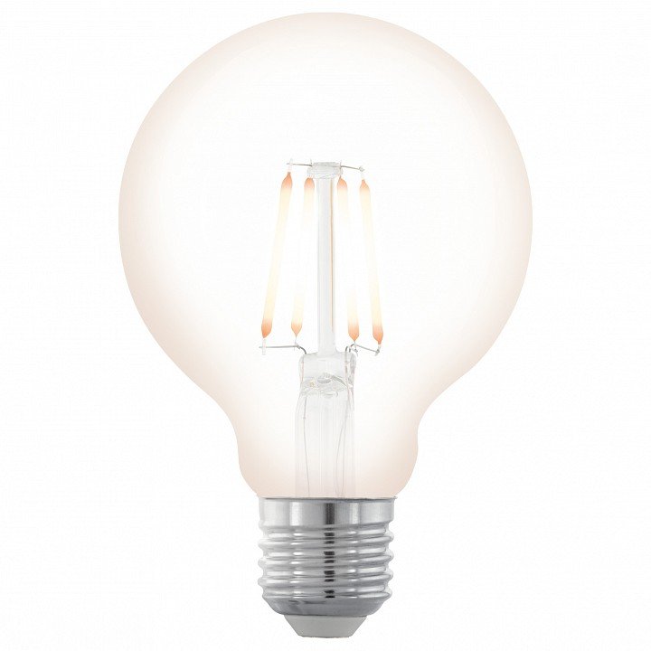 Лампа светодиодная филаментная диммируемая E27 4W 2200К прозрачная 11706. 