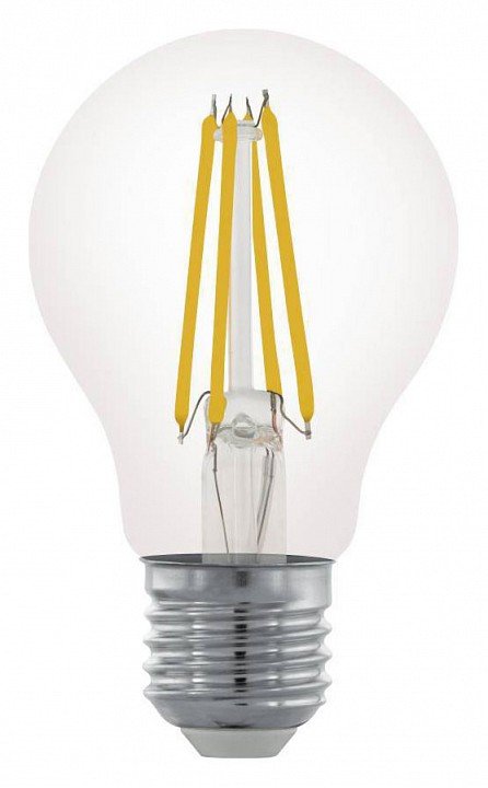 Лампа светодиодная филаментная Eglo диммируемая E27 6W 2700К прозрачная 11701. 