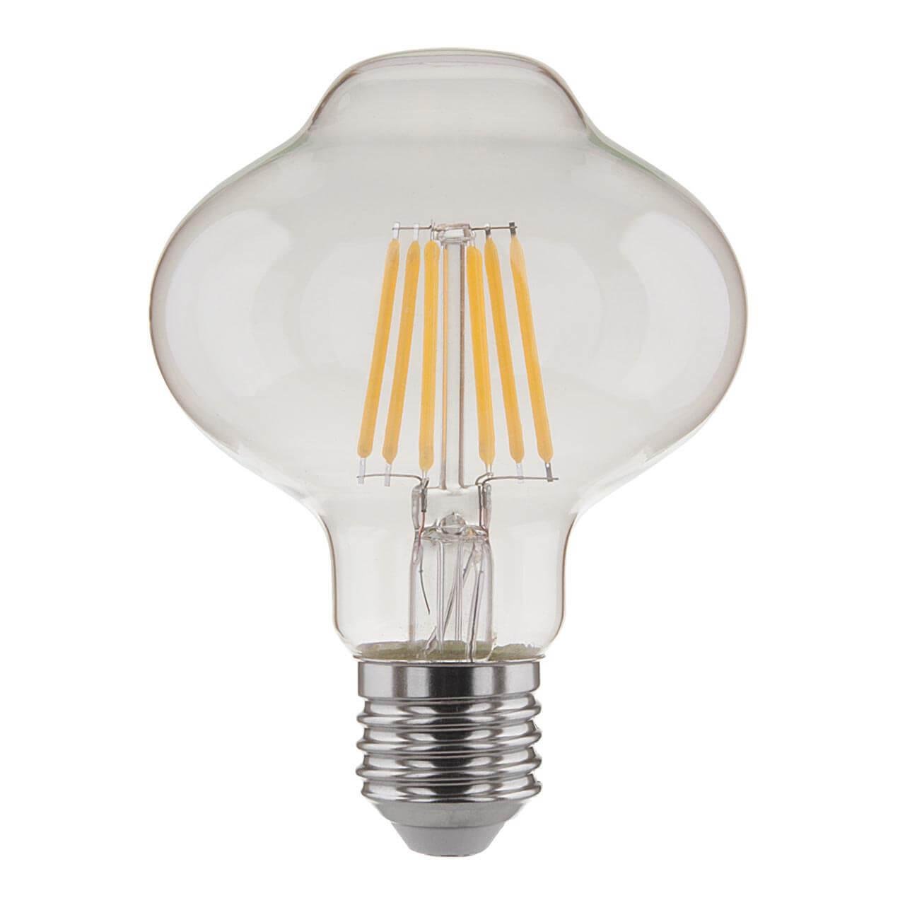 Лампа светодиодная филаментная E27 10W 4200K прозрачная 4690389125218. 