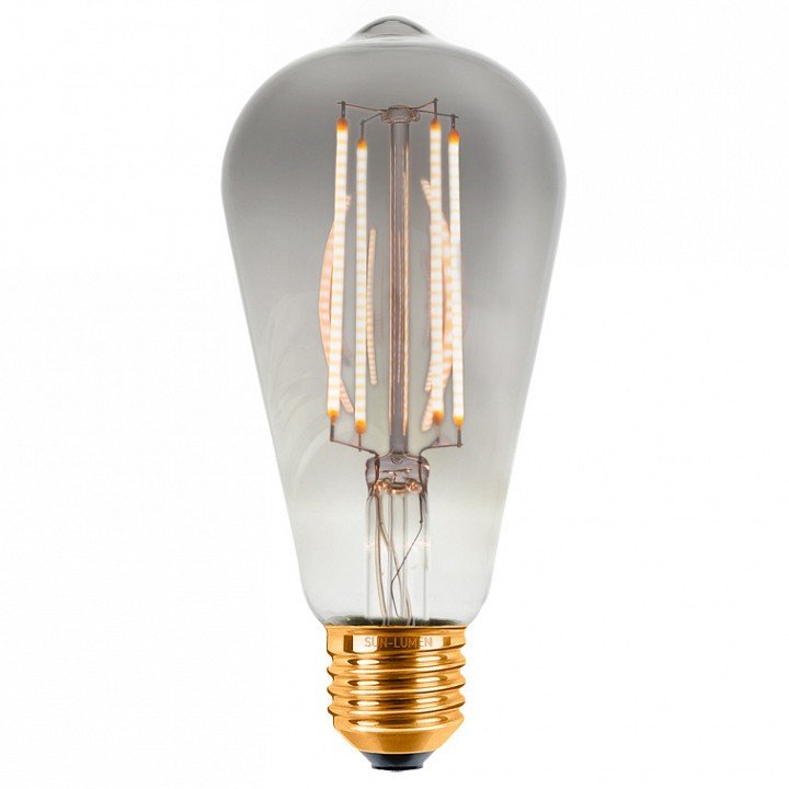 Лампа светодиодная филаментная E27 4W 2200K дымчатая 057-295. 